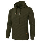 Armygreen Drawstring Mens Hooded Long Sleeve Sweatshirt
