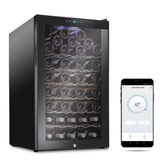 Ivation 51 Bottle Freestanding Wine Refrigerator, Wine Fridge with Wi-Fi Smart App Control, Black - IVFWCC511LBW