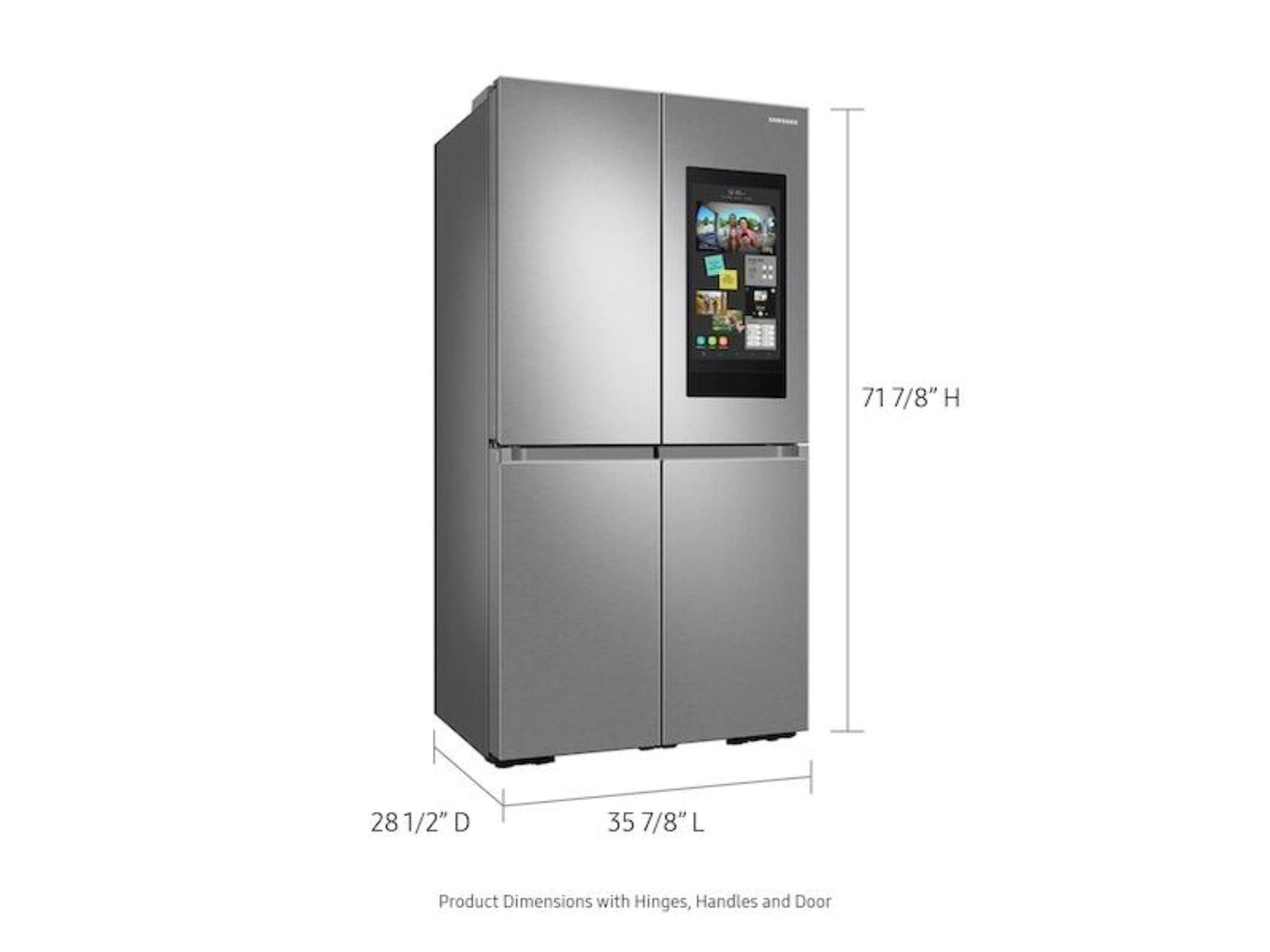 Samsung 23 cu. ft. Smart Counter Depth 4-Door Flex Refrigerator, Family Hub, Beverage Center, Dual Ice Maker - RF23A9771SR-KT