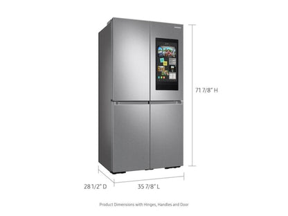 Samsung 23 cu. ft. Smart Counter Depth 4-Door Flex Refrigerator, Family Hub, Beverage Center, Dual Ice Maker - RF23A9771SR-KT