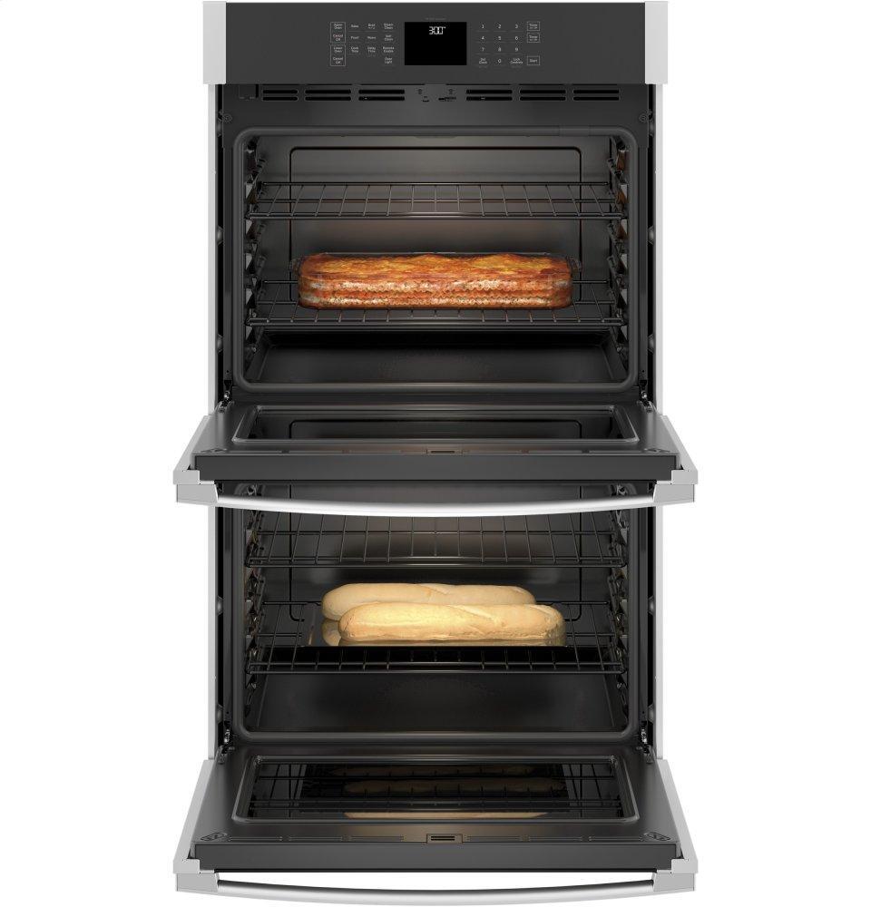 GE APPLIANCES JTD3000SNSS GE® 30" Smart Built-In Self-Clean Double Wall Oven with Never-Scrub Racks - JTD3000SNSS-KT