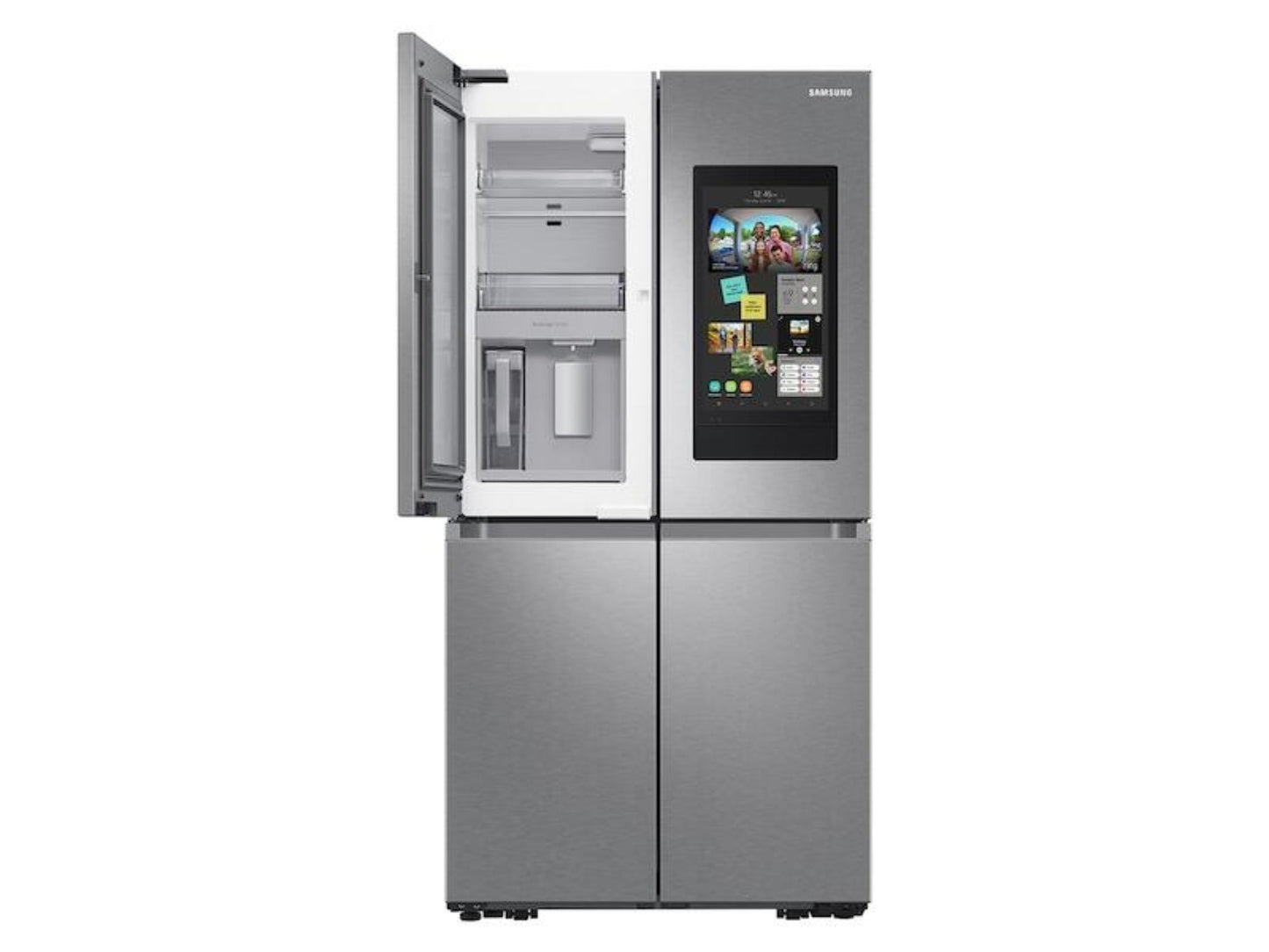 Samsung 23 cu. ft. Smart Counter Depth 4-Door Flex Refrigerator, Family Hub, Beverage Center, Dual Ice Maker - RF23A9771SR-KT