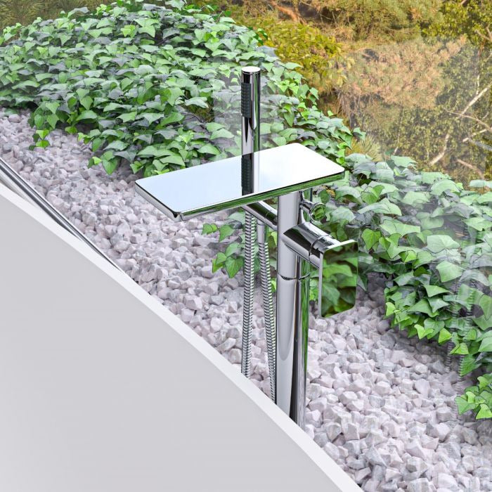 ALFI Freestanding Floor Mounted Shelf Style Bath Tub Filler  - AB2875