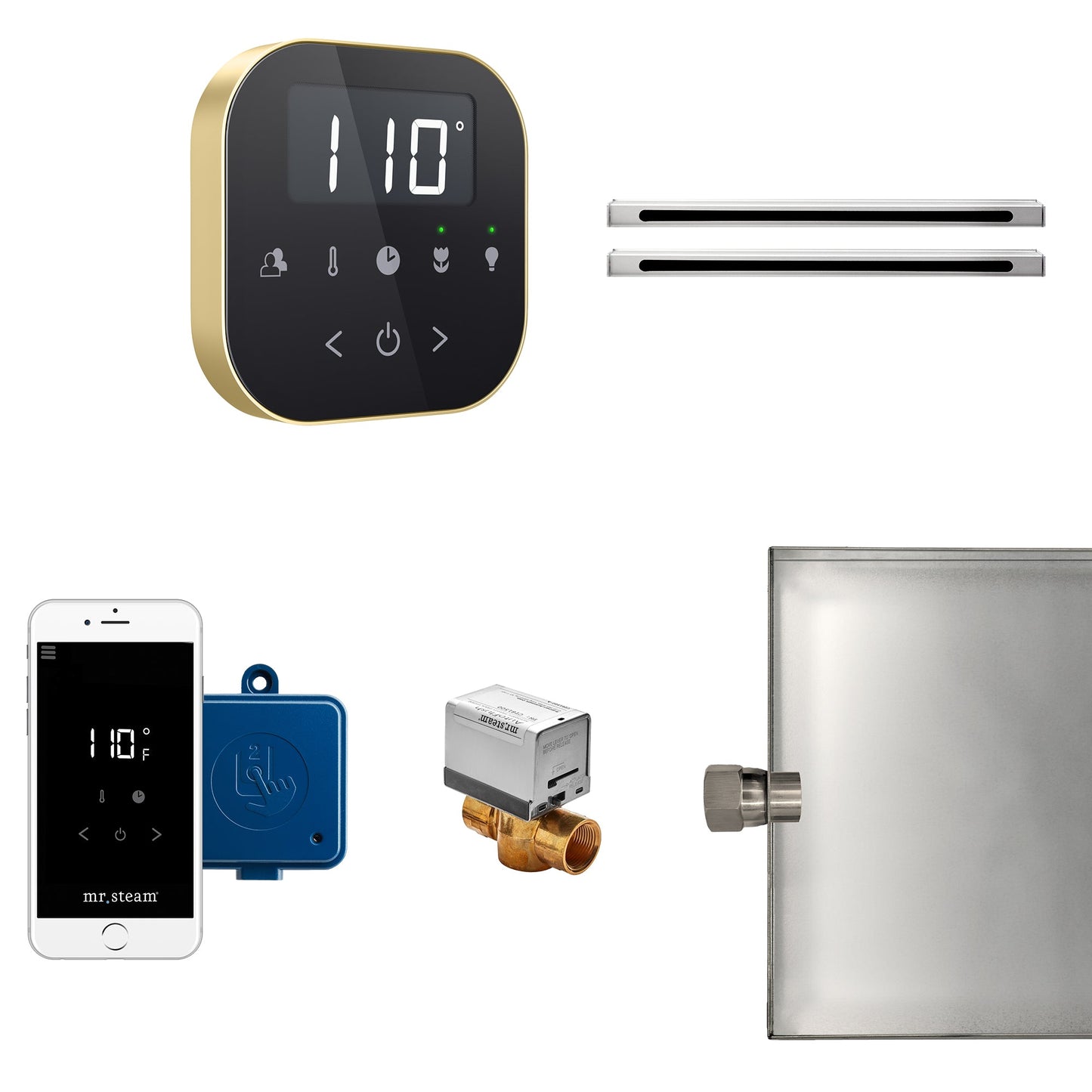 Mr. Steam AirButler Max Linear Package Black Satin Brass - ABUTLERLXBSB