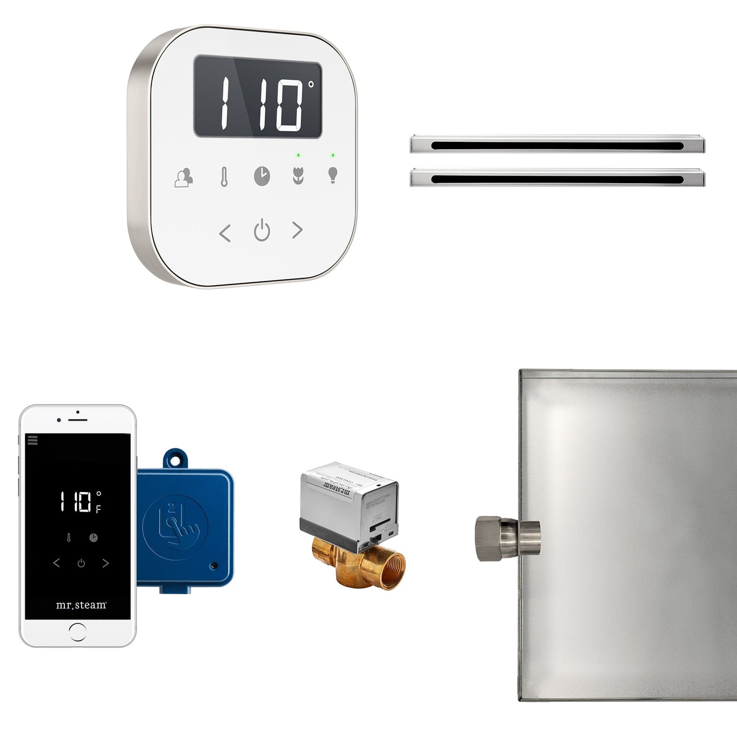 Mr. Steam AirButler Max Linear Package White Brushed Nickel - ABUTLERLXWBN