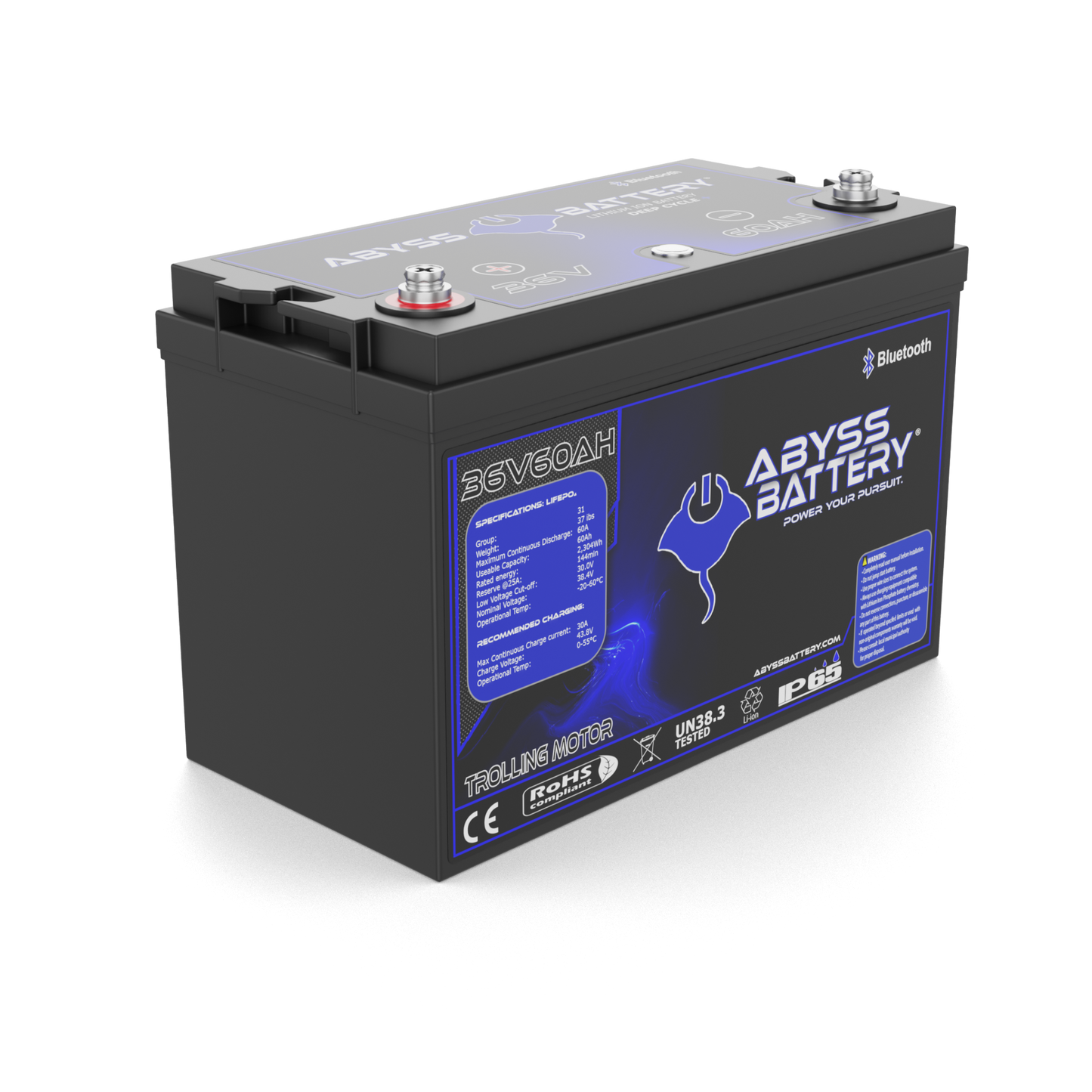 Abyss Battery 36V 60Ah Lithium Trolling Motor Battery - AB-36V60-BT