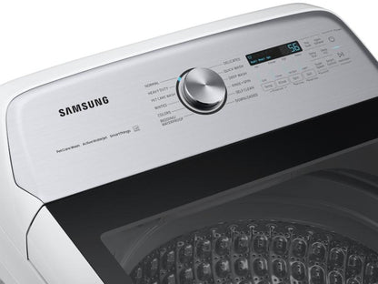 SAMSUNG 5.4 cu. ft. Smart Top Load Washer with Pet Care Solution and Super Speed Wash in White - WA54CG7150AW-KT