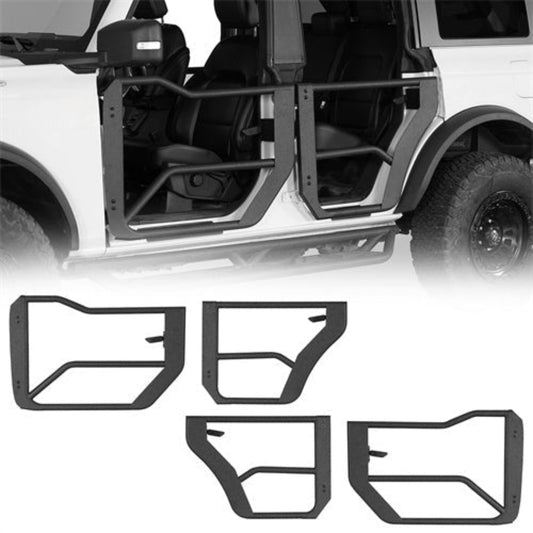 2021-2025 Ford Bronco 4-Door Tube Half Front & Rear Doors - Hooke Road - HE.8916-S