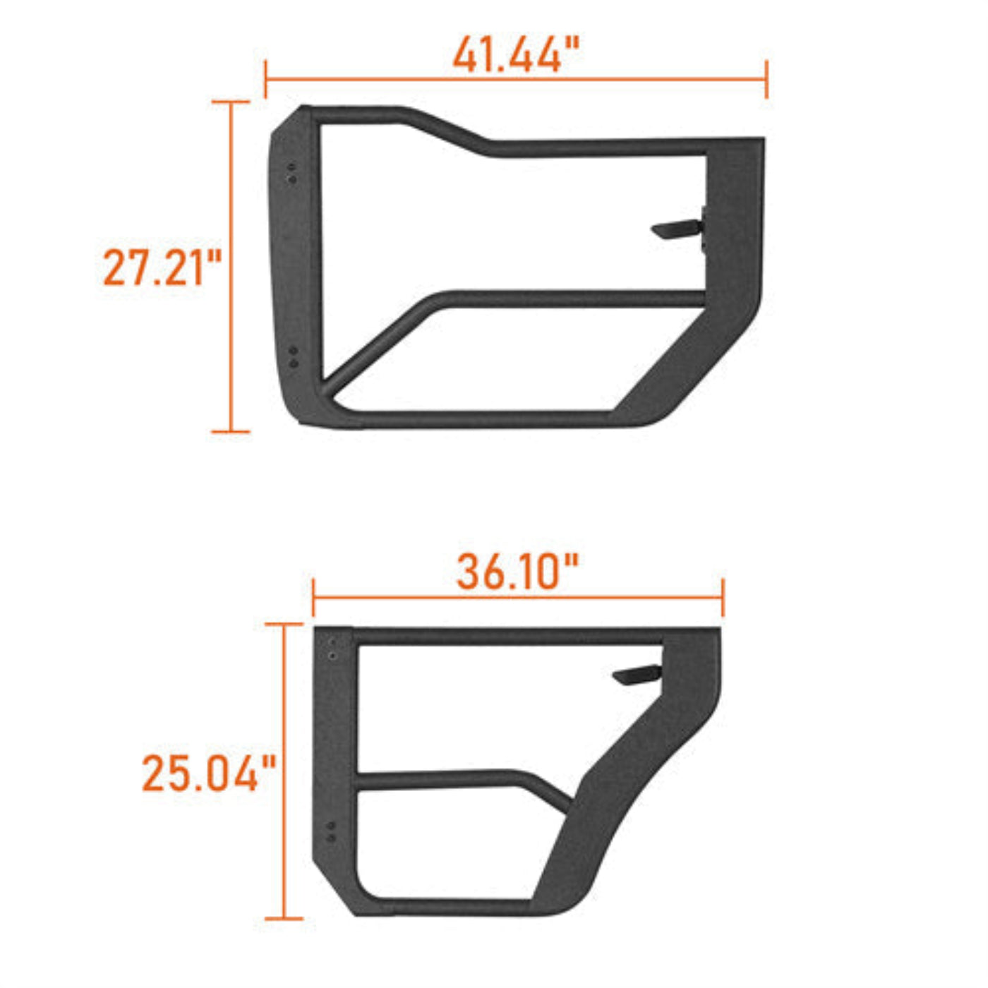 2021-2025 Ford Bronco 4-Door Tube Half Front & Rear Doors - Hooke Road - HE.8916-S