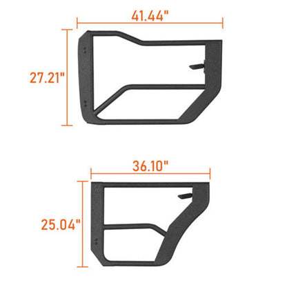 2021-2025 Ford Bronco 4-Door Tube Half Front & Rear Doors - Hooke Road - HE.8916-S