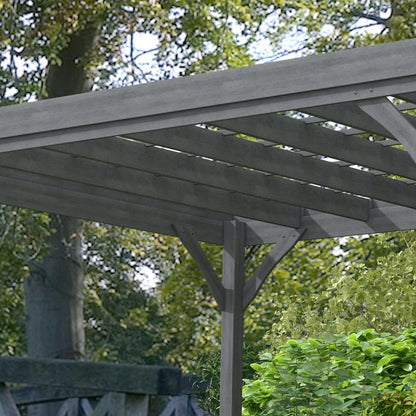 Outsunny 10' x 12' Wooden Pergola, Grape Vine Gazebo, Concrete Anchors, Garden, Patio, Backyard, Deck, Gray - 84C-416V00GY