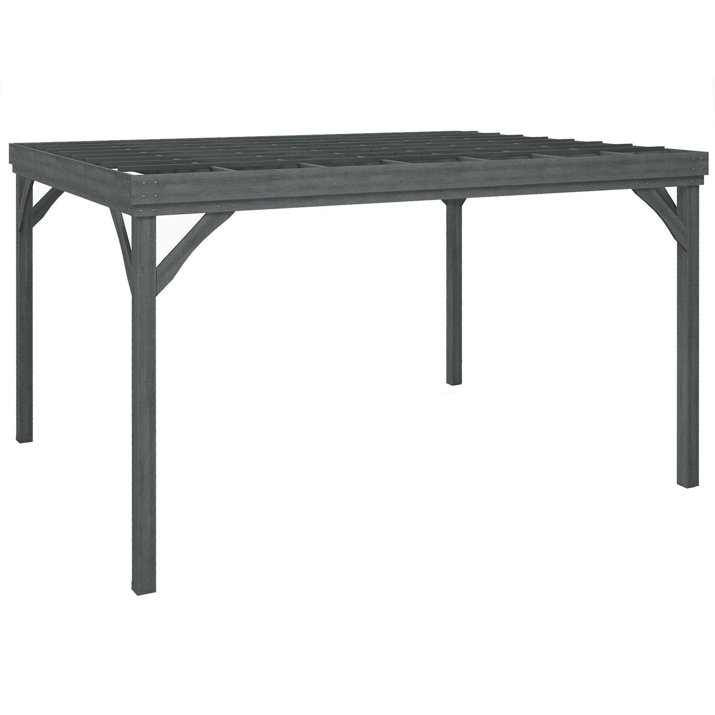 Outsunny 10' x 12' Wooden Pergola, Grape Vine Gazebo, Concrete Anchors, Garden, Patio, Backyard, Deck, Gray - 84C-416V00GY