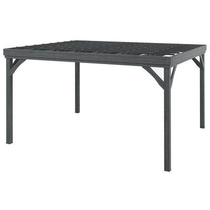 Outsunny 10' x 12' Wooden Pergola, Grape Vine Gazebo, Concrete Anchors, Garden, Patio, Backyard, Deck, Gray - 84C-416V00GY