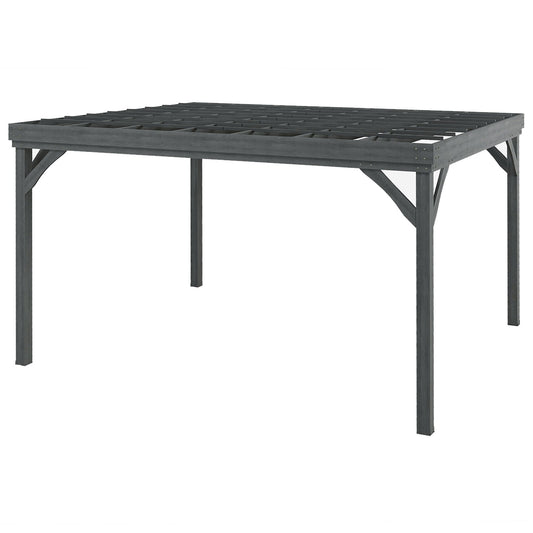 Outsunny 10' x 12' Wooden Pergola, Grape Vine Gazebo, Concrete Anchors, Garden, Patio, Backyard, Deck, Gray - 84C-416V00GY
