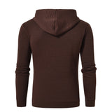 Grey Drawstring Mens  Long Sleeve Hooded Sweatshirt
