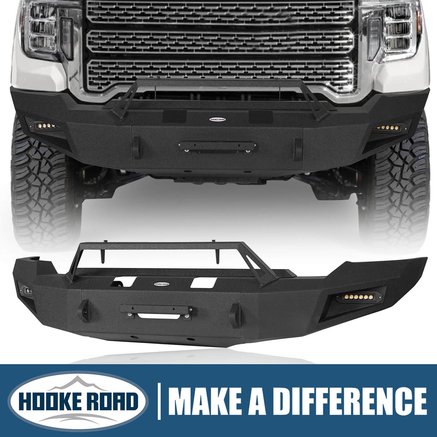 Aftermarket 2020-2023 GMC Sierra 2500/3500HD Front Bumper w/Winch Plate- Hooke Road