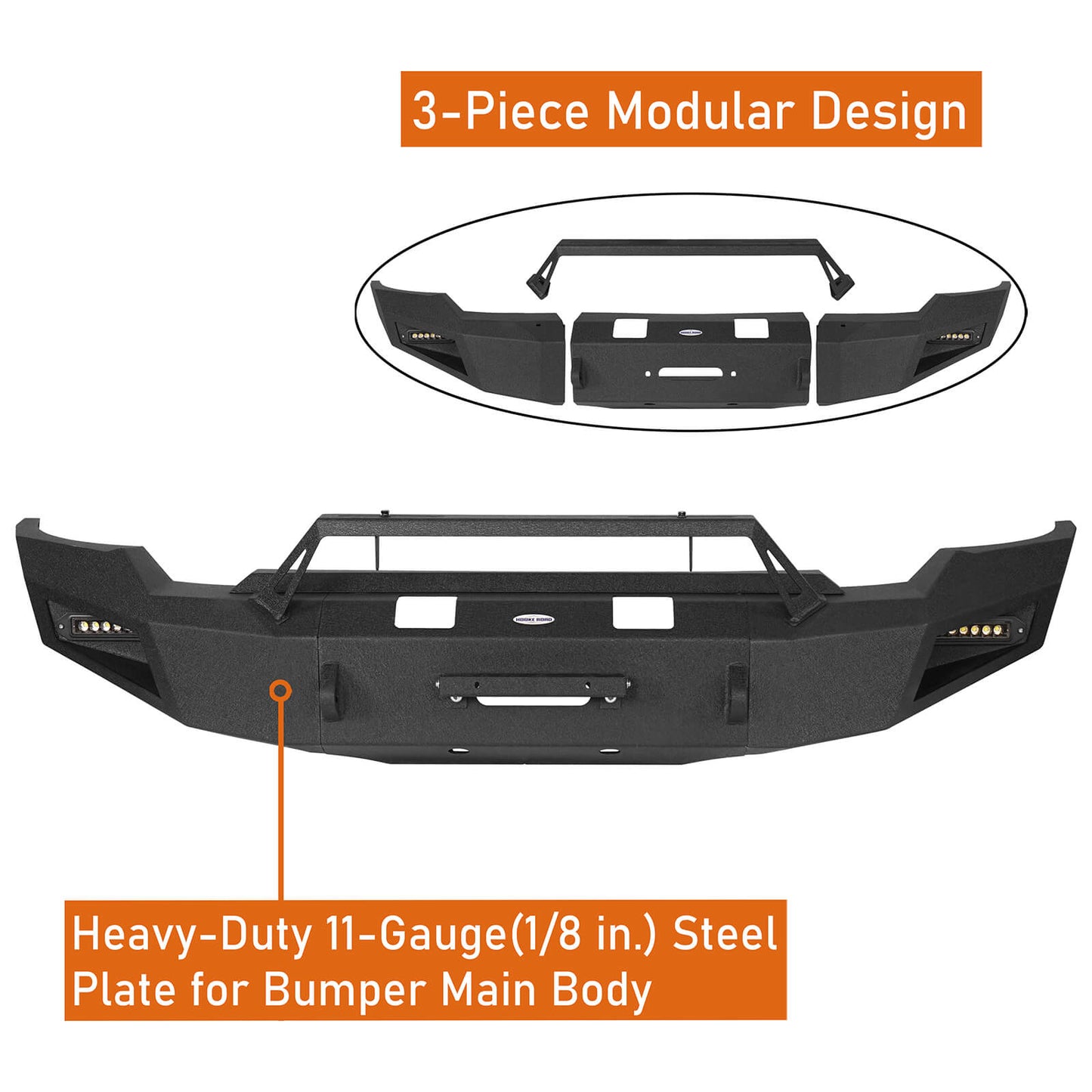 Aftermarket 2020-2023 GMC Sierra 2500/3500HD Front Bumper w/Winch Plate- Hooke Road
