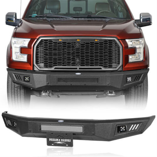 Hooke Road Aftermarket Full-Width Front Bumper For 2015-2017 Ford F-150 (Excluding Raptor)  - HE.8281
