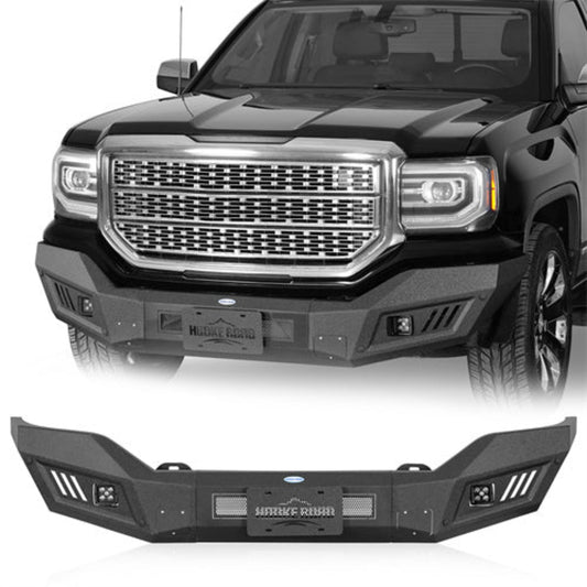 Aftermarket Front Bumper w/ LED Spotlights for 2016-2018 GMC Sierra 1500 - Hooke Road - HE.9461