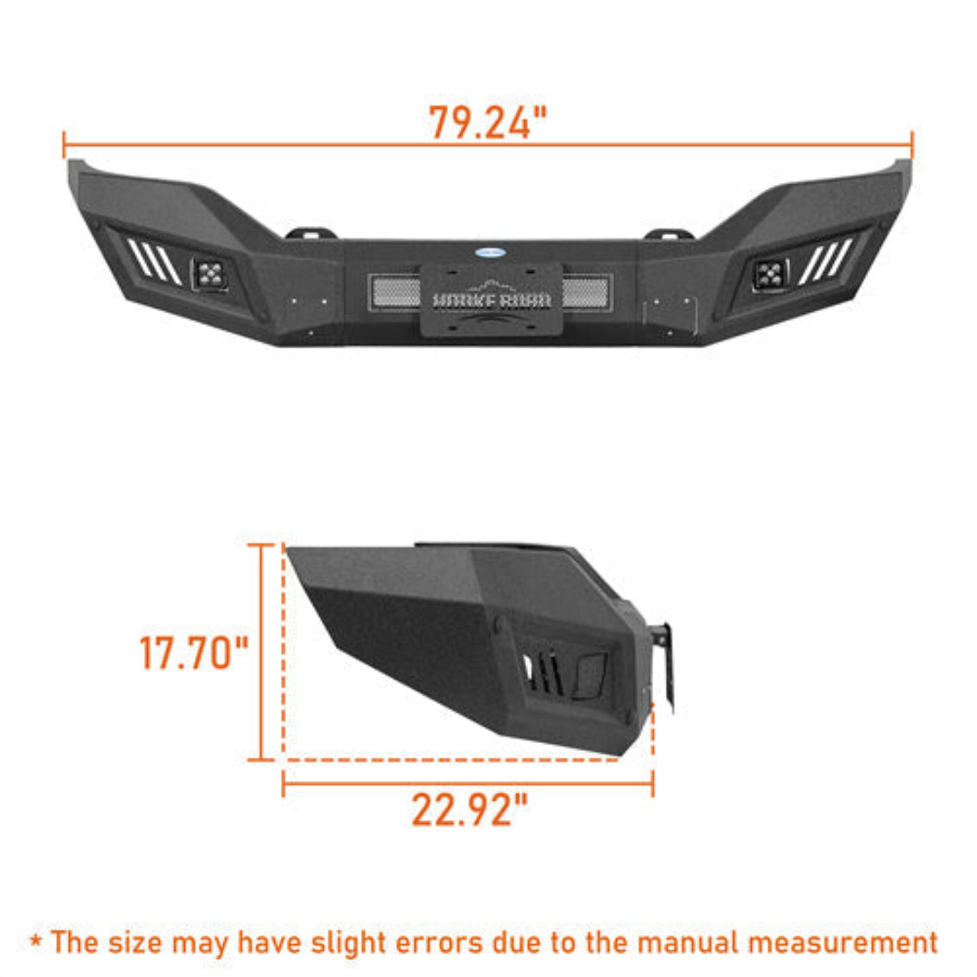Aftermarket Front Bumper w/ LED Spotlights for 2016-2018 GMC Sierra 1500 - Hooke Road - HE.9461