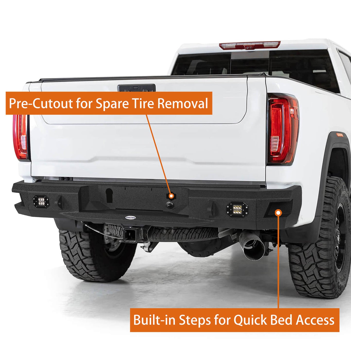 Aftermarket 2020-2025 GMC Sierra 2500/3500HD Discovery Rear Bumper - Hooke Road - HE.9203