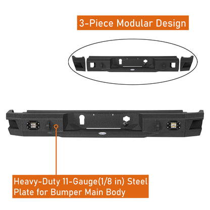 Aftermarket 2020-2025 GMC Sierra 2500/3500HD Discovery Rear Bumper - Hooke Road - HE.9203