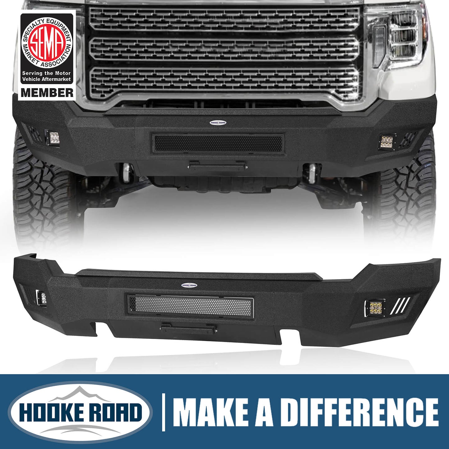 2020-2023 GMC Sierra 2500/3500HD Aftermarket Front Bumper - Hooke Road - HE.9200