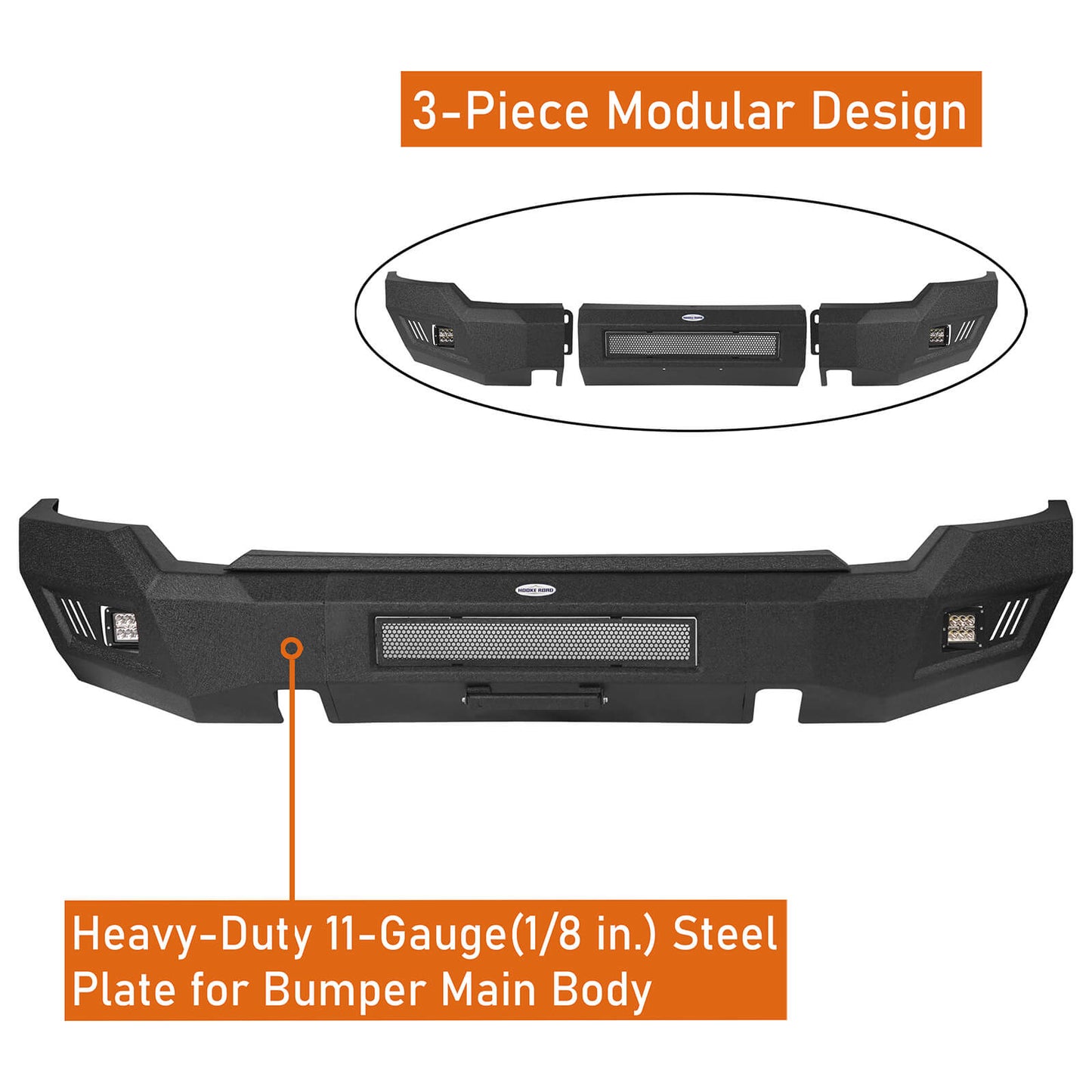 2020-2023 GMC Sierra 2500/3500HD Aftermarket Front Bumper - Hooke Road - HE.9200