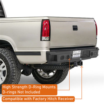 Aftermarket Rear Bumper for 1988-1998 Chevy C/K 1500 2500 Fleetside - Hooke Road - HE.9083