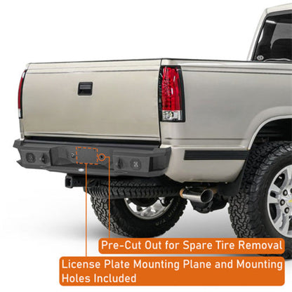 Aftermarket Rear Bumper for 1988-1998 Chevy C/K 1500 2500 Fleetside - Hooke Road - HE.9083