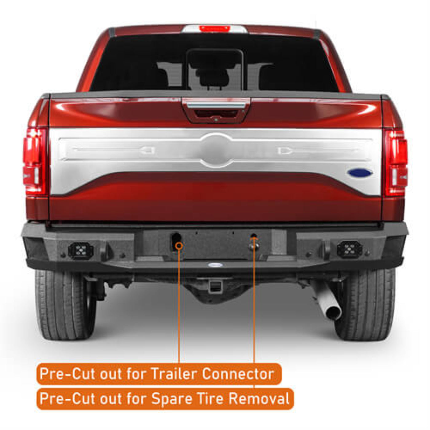 Aftermarket Rear Bumper For 2015-2017 Ford F-150 (Excluding Raptor) - Hooke Road - HE.8284