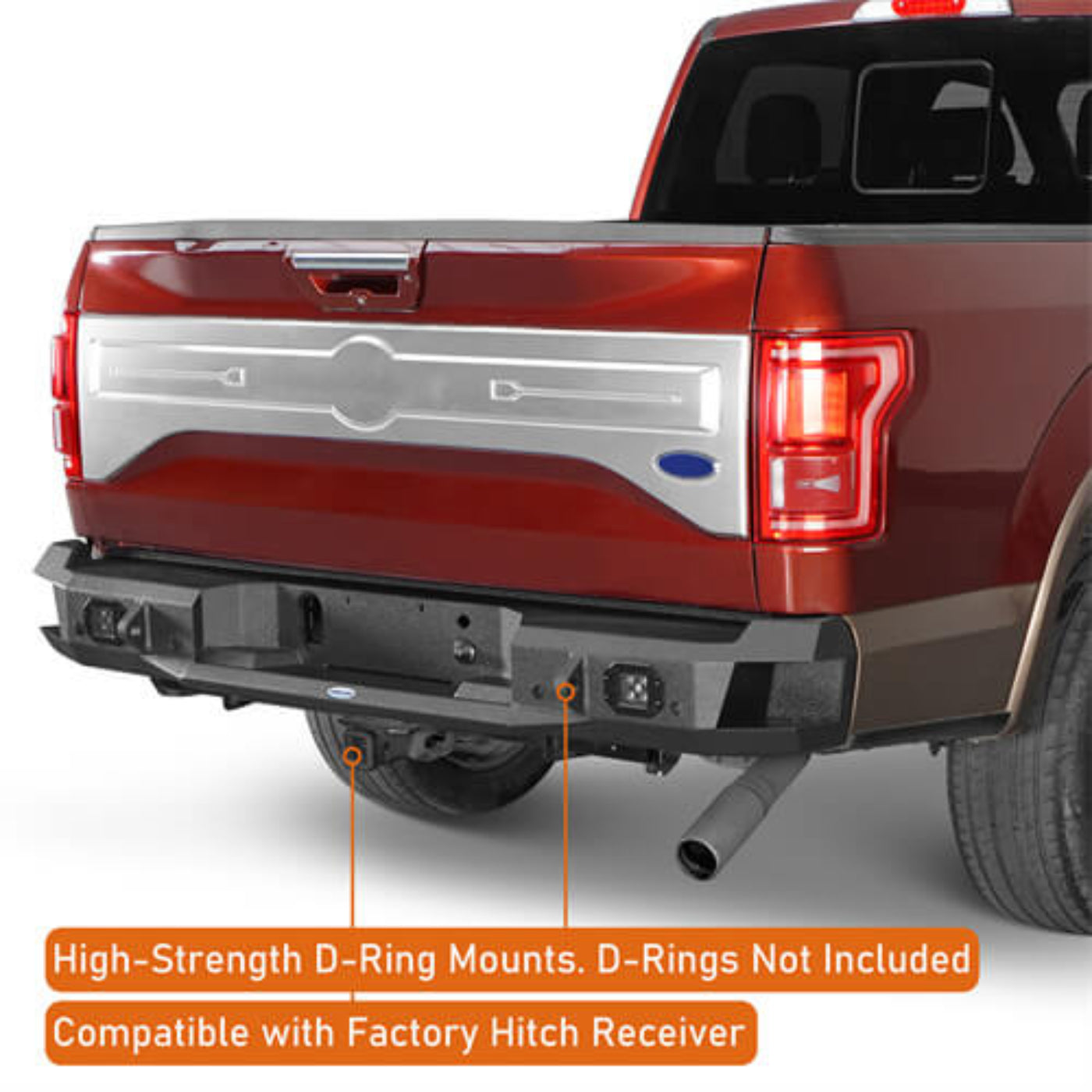 Aftermarket Rear Bumper For 2015-2017 Ford F-150 (Excluding Raptor) - Hooke Road - HE.8284