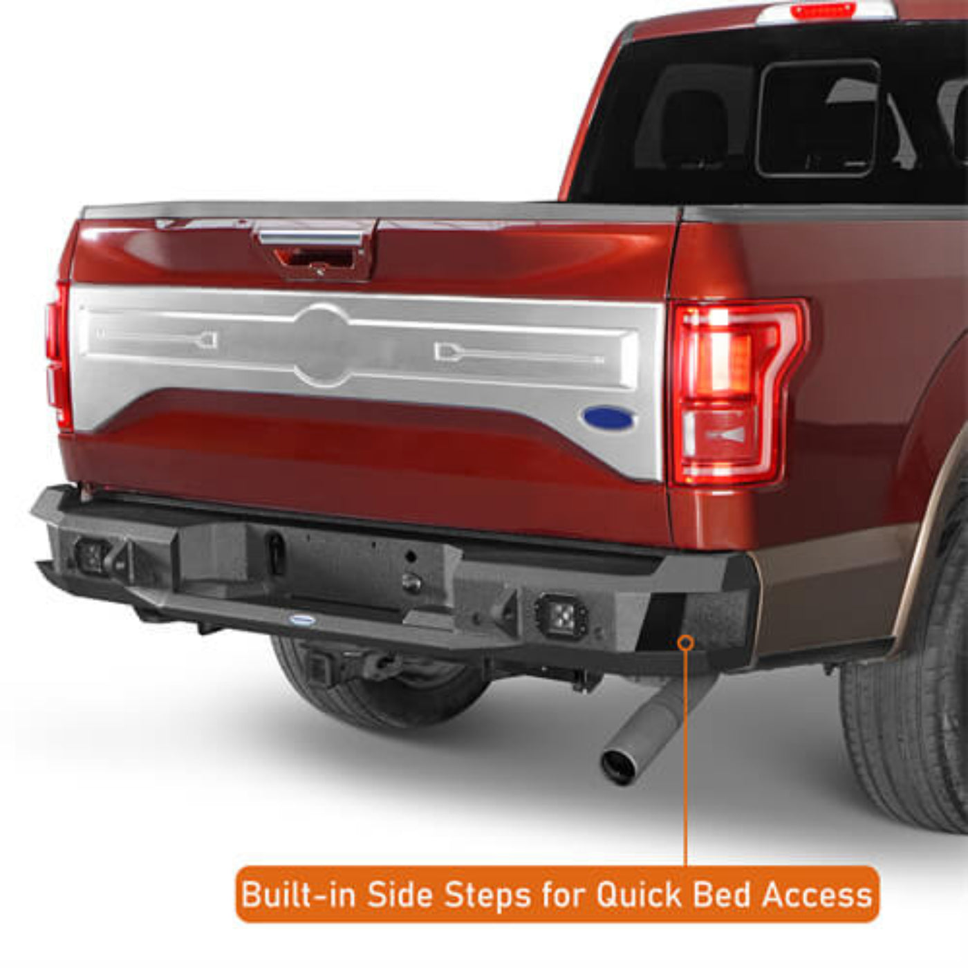 Aftermarket Rear Bumper For 2015-2017 Ford F-150 (Excluding Raptor) - Hooke Road - HE.8284