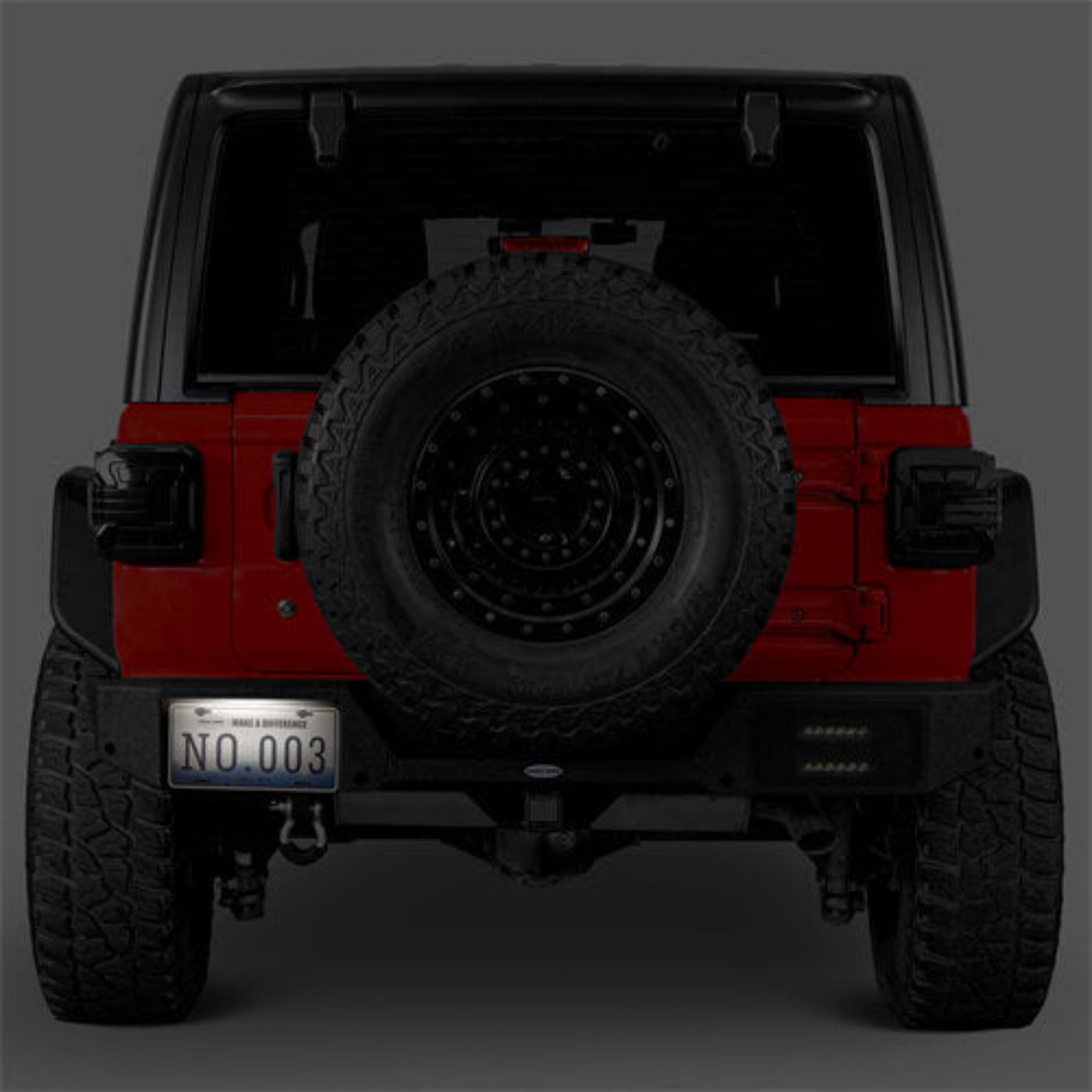 Aftermarket Rear Bumper w/License Plate Light For 2018-2025 Jeep Wrangler JL - Hooke Road - HE.3056-S