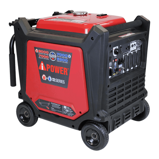 A-iPower SUA8000IED 7000W/8000W Electric Start Dual Fuel Inverter Generator New