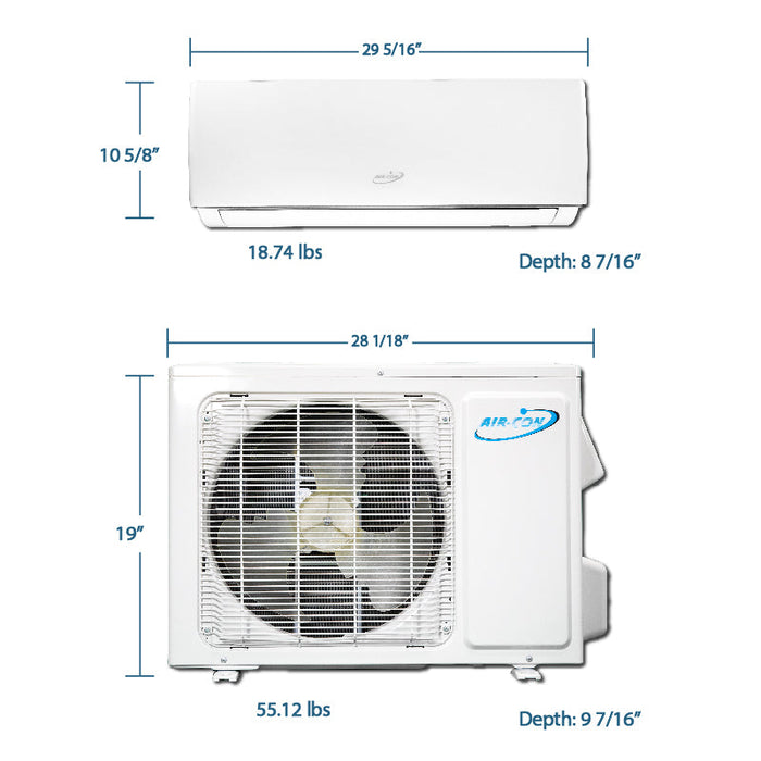 Air-Con Serene Series 9000 BTU 16 SEER Mini Split Air Conditioner 15ft Lineset & Wiring - ASRCI/EM4H4S09