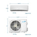 Air-Con Titanium 9000 BTU Ductless Mini Split Air Conditioner Heat Pump System 19 SEER 110-120V