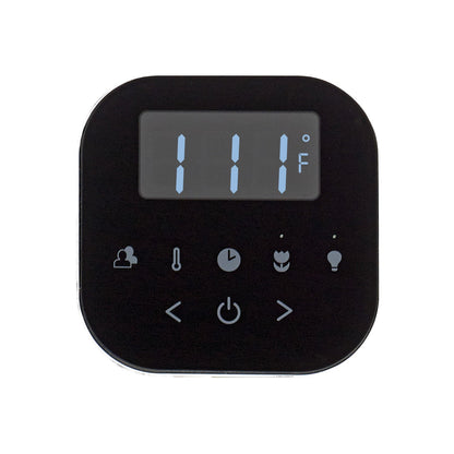 Mr. Steam AirTempo Steam Shower Control in Black with Polished Brass - AIRTBK-PB
