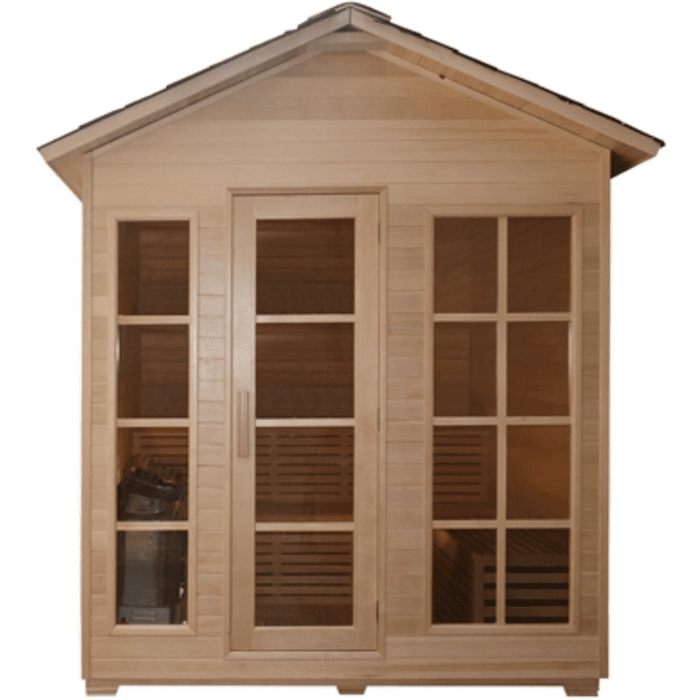 Aleko Canadian Hemlock Outdoor and Indoor Wet Dry Sauna 4.5 kW ETL 3-4 Person Traditional Sauna