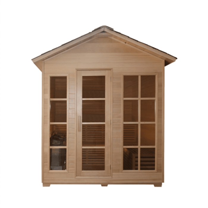 Aleko Sauna's Canadian Hemlock Outdoor and Indoor Wet Dry Sauna 5+ Person Traditional Sauna