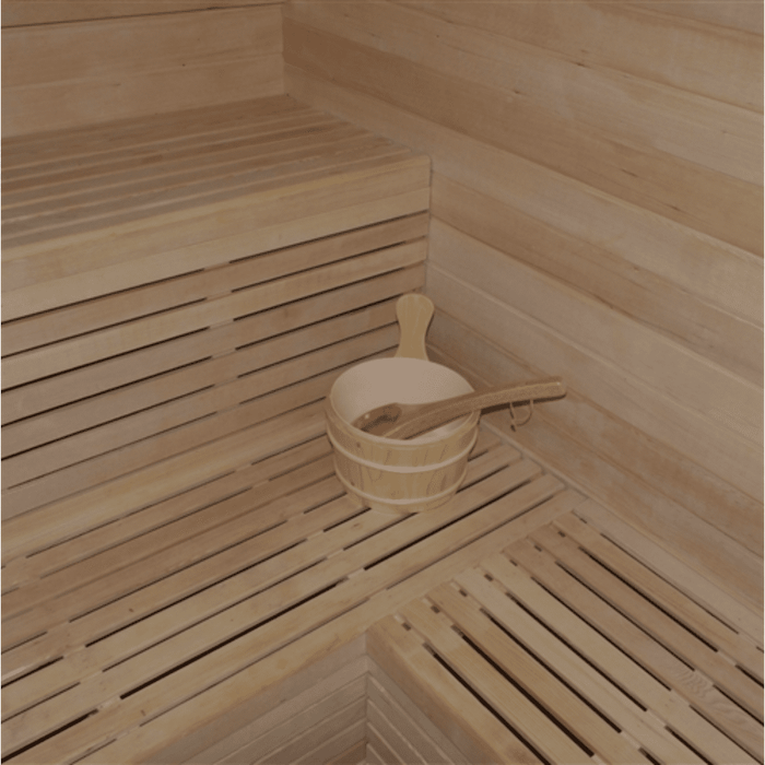 Aleko Sauna's Canadian Hemlock Outdoor and Indoor Wet Dry Sauna 5+ Person Traditional Sauna