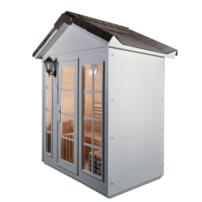 Aleko Sauna's Stone Finish Canadian Hemlock 4 Person Traditional Sauna