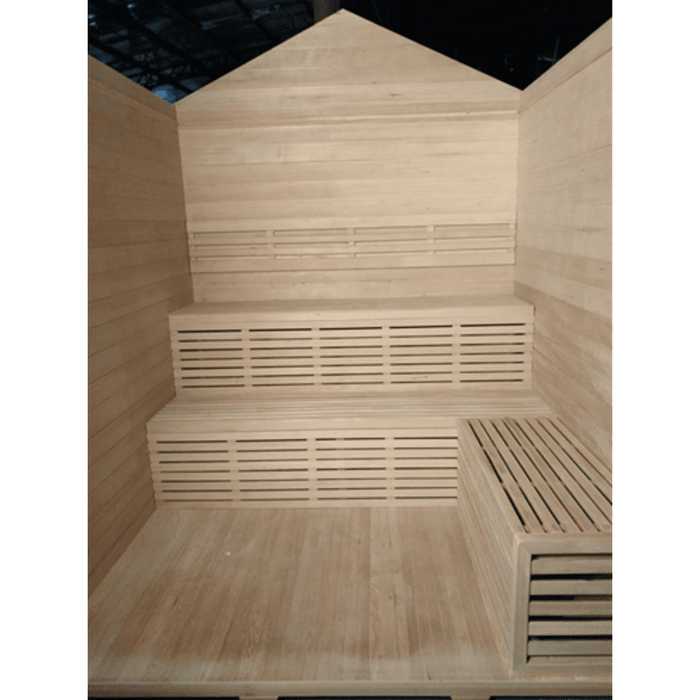 Aleko Sauna's Stone Finish Canadian Hemlock Traditional 6 Person Traditional Sauna