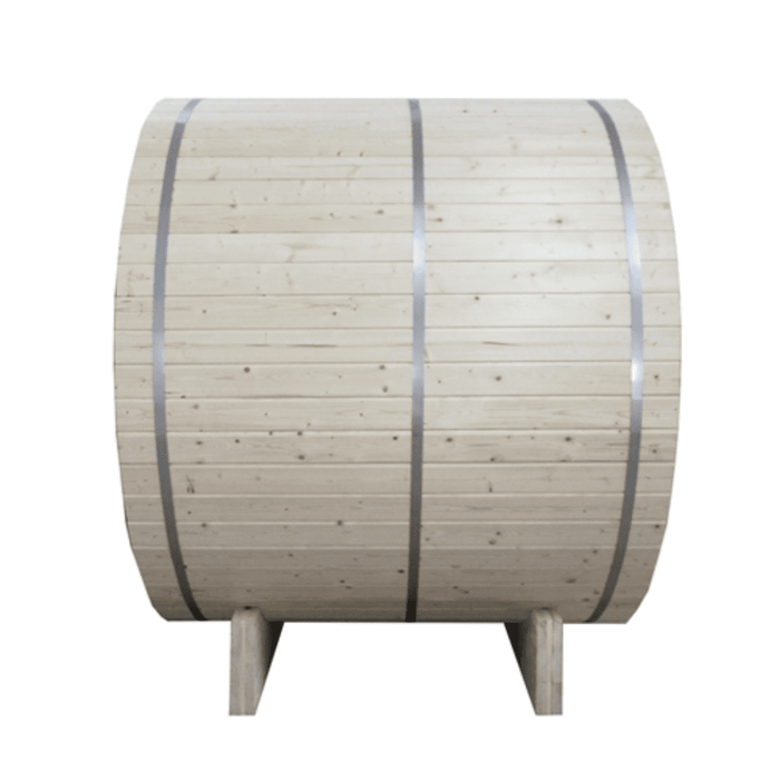 Aleko Sauna's White Pine Traditional Indoor / Outdoor Barrel Sauna- 5 Person 4.5 KW Heater