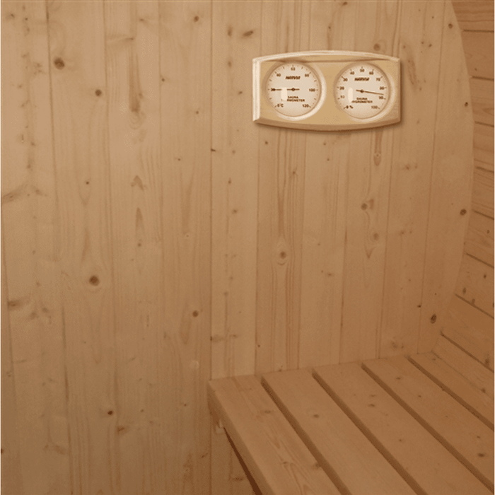 Aleko Sauna's White Pine Traditional Indoor / Outdoor Barrel Sauna- 5 Person 4.5 KW Heater