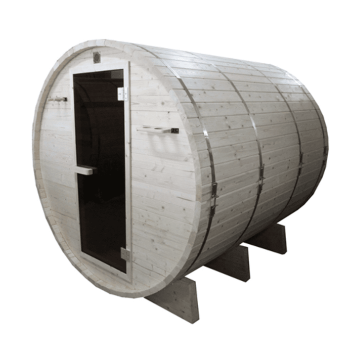 Aleko Sauna's White Pine Traditional Barrel Sauna- 6 person