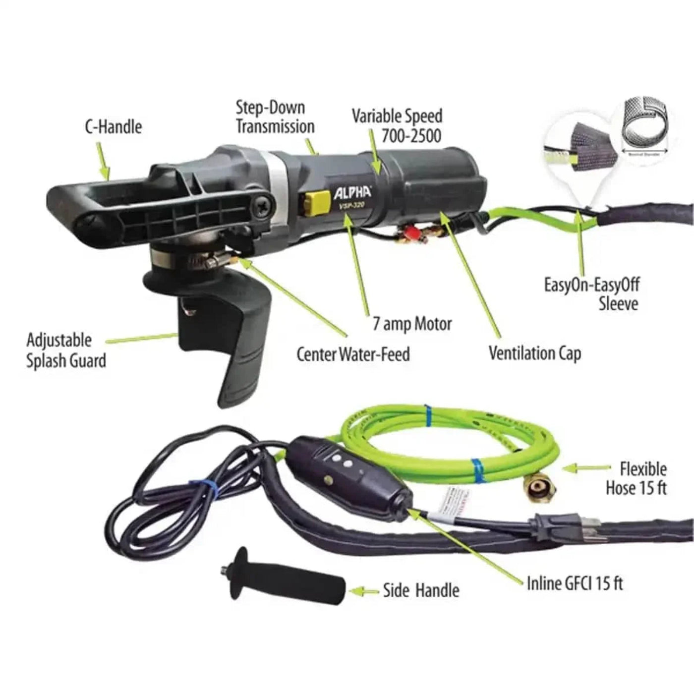 Alpha Tools Variable Speed Wet Polisher - VSP-320