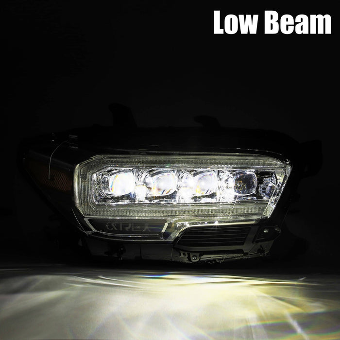 Alpharex Nova-Series Led Projector Headlights Chrome 2023-2016 Toyota Tacoma - 880706