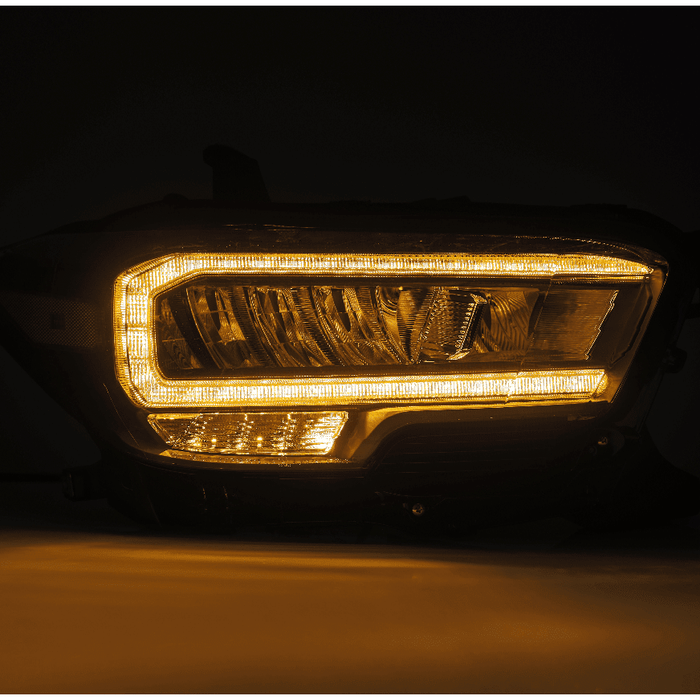 Alpharex Trd Reflector Style Led Headlights Black 2023-2016 Toyota Tacoma - AHL-TT16-L-SA-B+810015