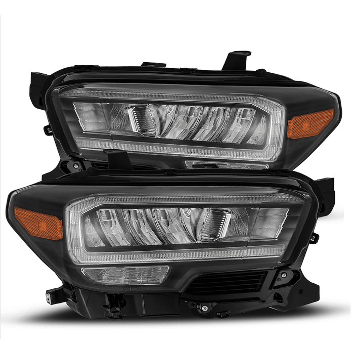 Alpharex Trd Reflector Style Led Headlights Black 2023-2016 Toyota Tacoma - AHL-TT16-L-SA-B+810015